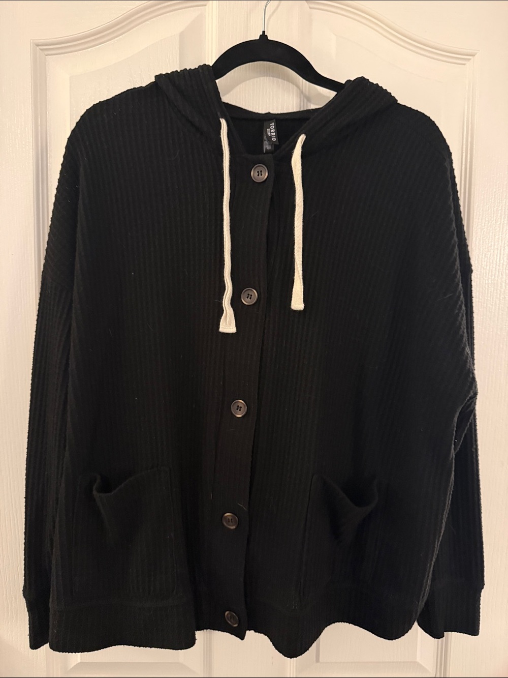 Torrid Waffle Hooded Button Front Cardogan